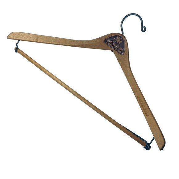 Vintage Hart Schaffner & Marx Wood Locking Suit Hanger 17" Wishbone Grand Rapids - Picture 11 of 12